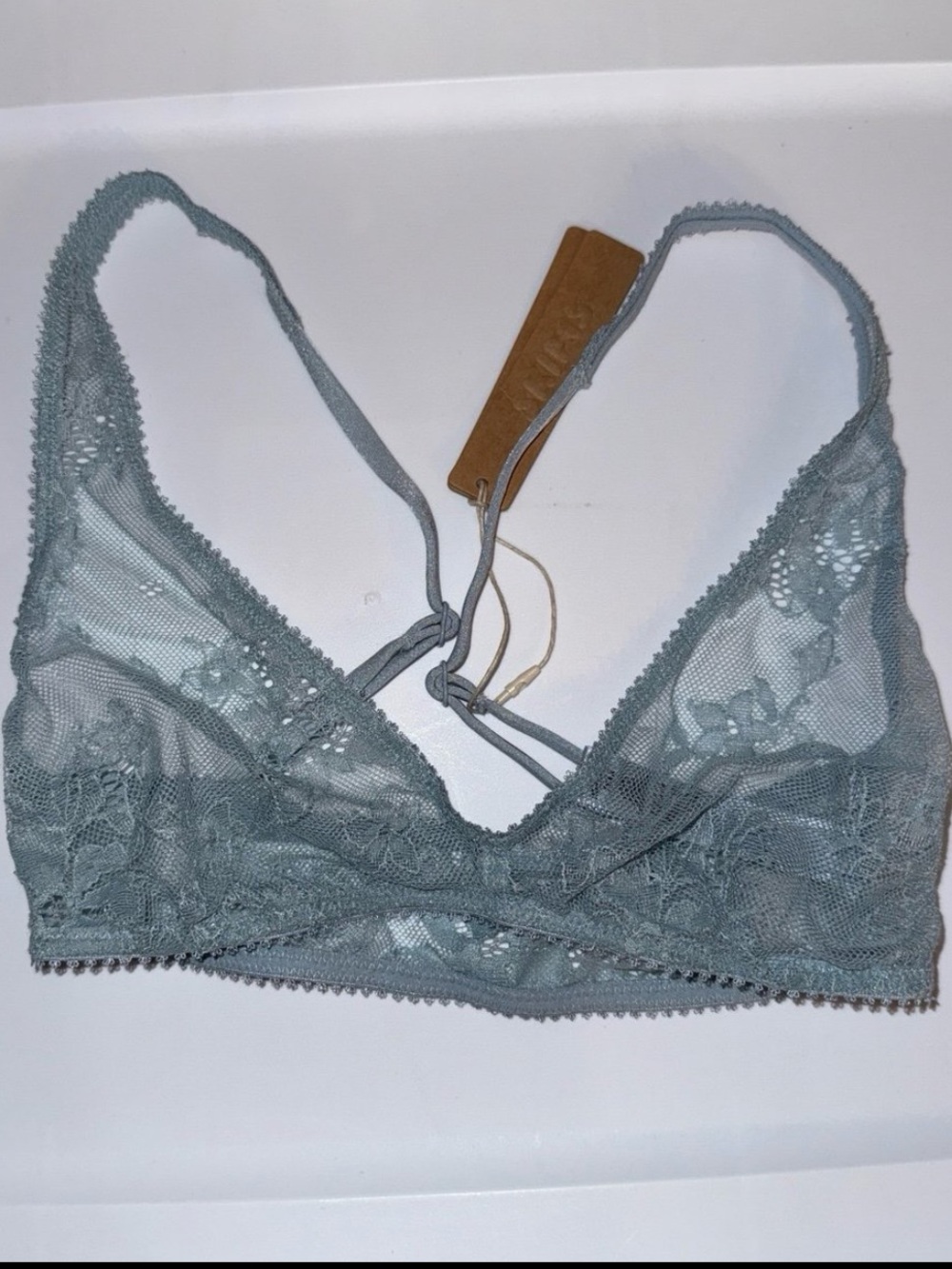 Skims Ultra Fine Lace
Plunge Bralette Denim XXS - Picture 4 of 9